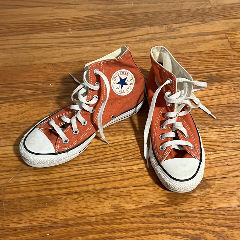 Orange high top Converse chucks